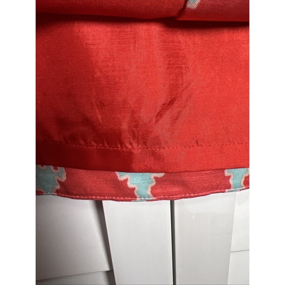 Kate Spade Silk Linen Blend Lattice Print Button Down Mini Skirt Women's Size 4 - Picture 8 of 8